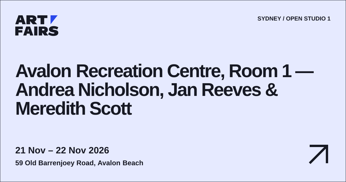 Avalon Recreation Centre, Room 1 — Andrea Nicholson, Jan Reeves & Meredith Scott: open studio, 21 Nov – 22 Nov 2026, Avalon Beach