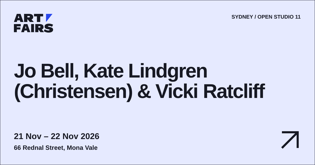 Jo Bell, Kate Lindgren (Christensen) & Vicki Ratcliff: open studio, 21 Nov – 22 Nov 2026, Mona Vale
