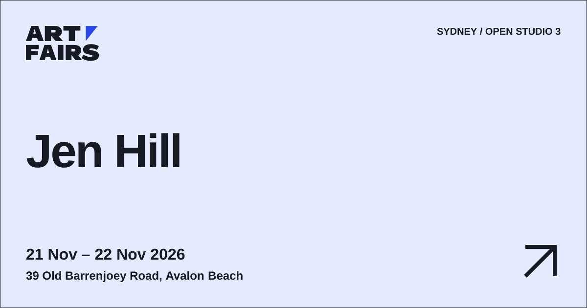 Jen Hill: open studio, 21 Nov – 22 Nov 2026, Avalon Beach